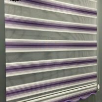 Renk Geçişli Beyaz Mor Pliseli Zebra Perde