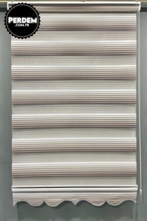 Renk Geçişli Bej Kahve Pliseli Zebra Perde - Görsel 2