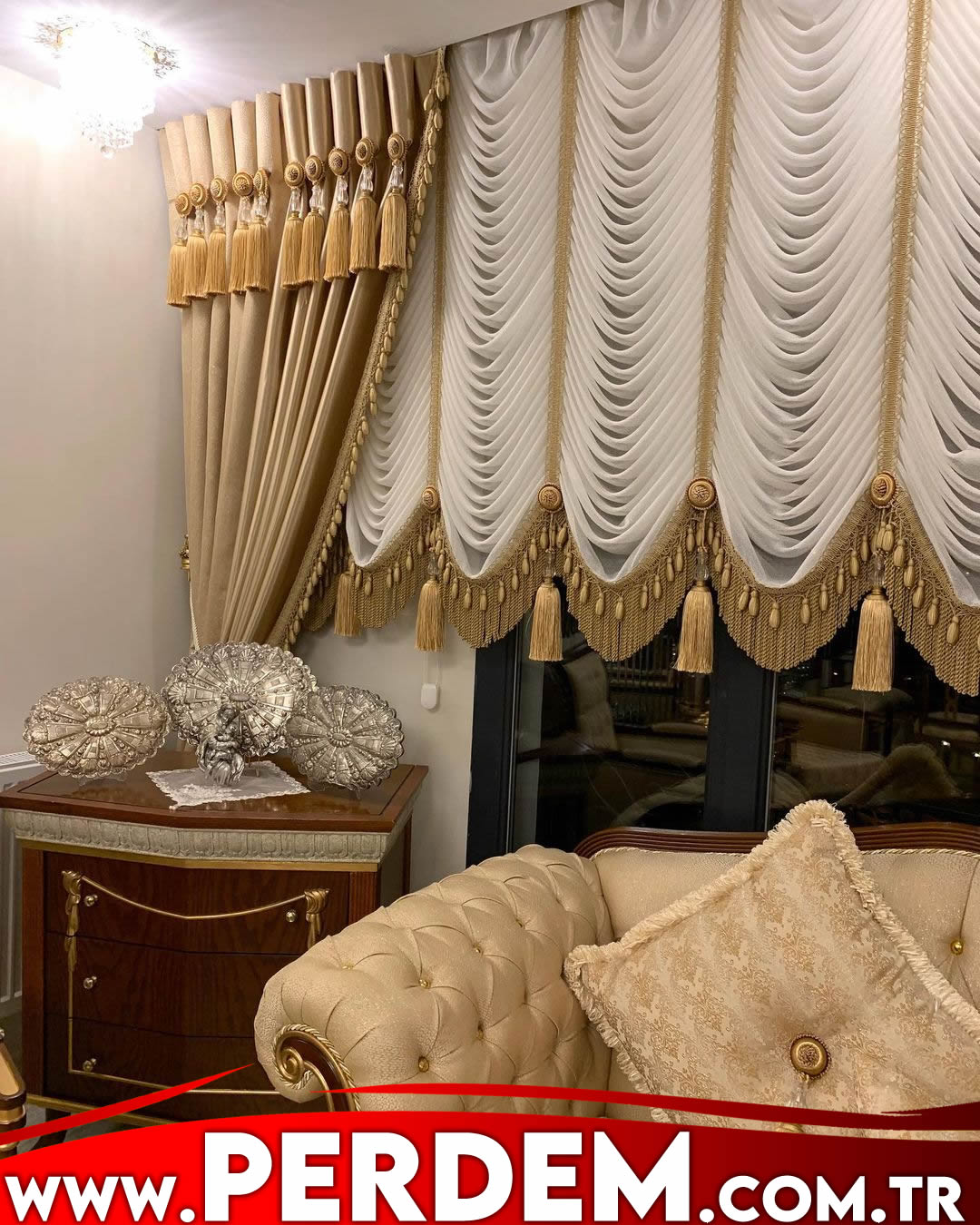 Berrak Model Aksesuarlı Balon Perde - Görsel 6