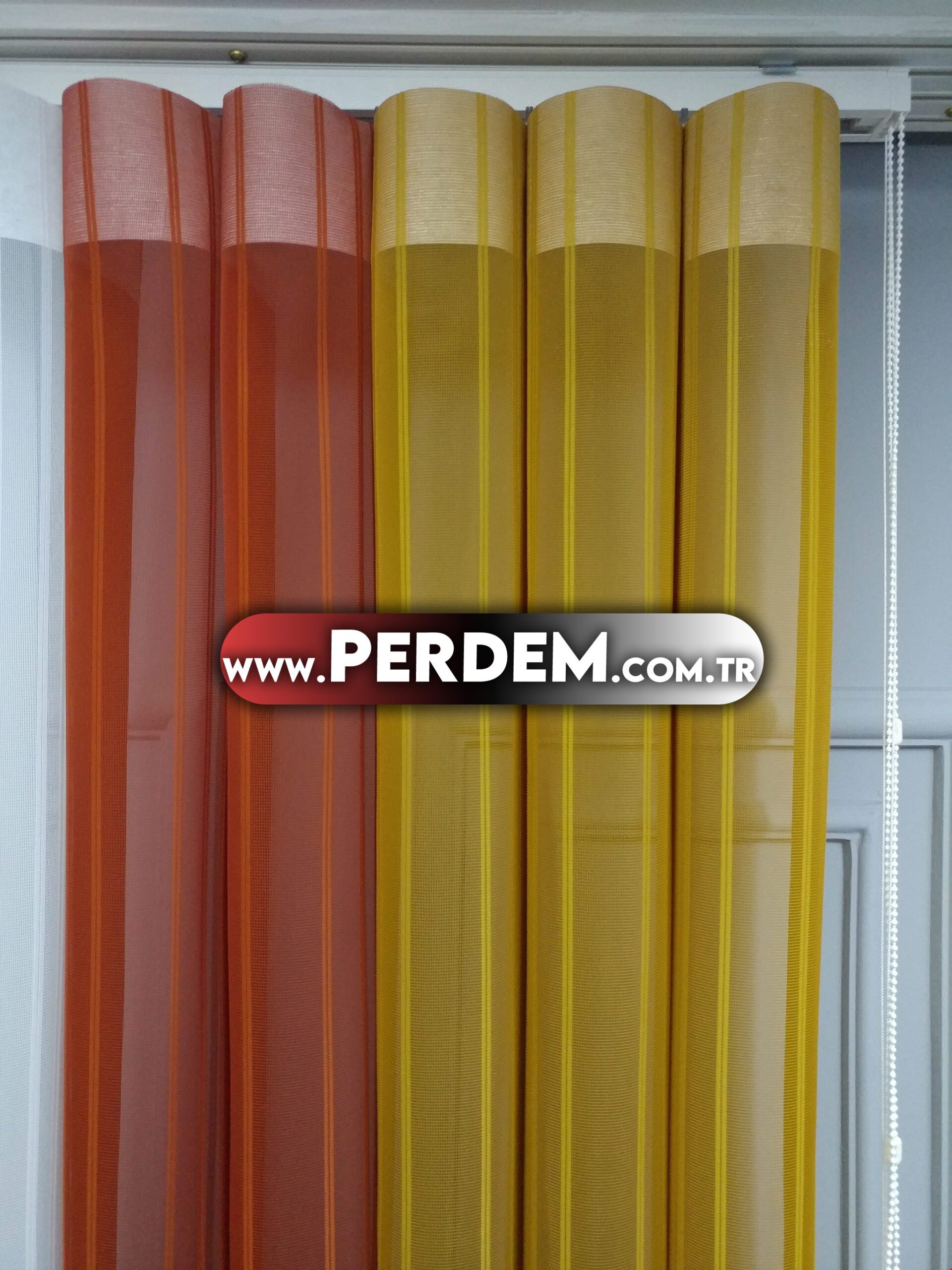 Kiremit Hardal Dikey Tül Perde - Görsel 3