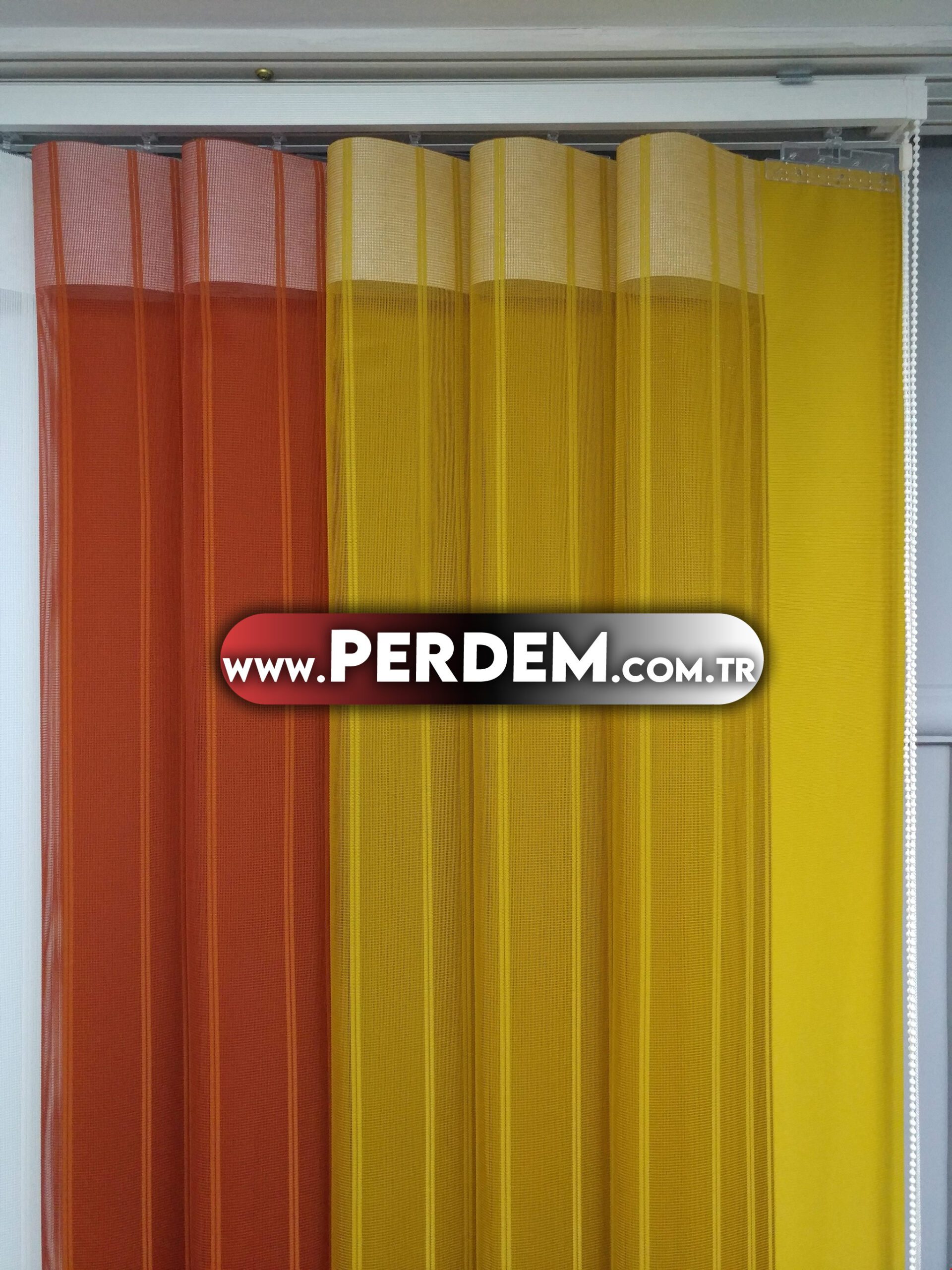 Kiremit Hardal Dikey Tül Perde - Görsel 4