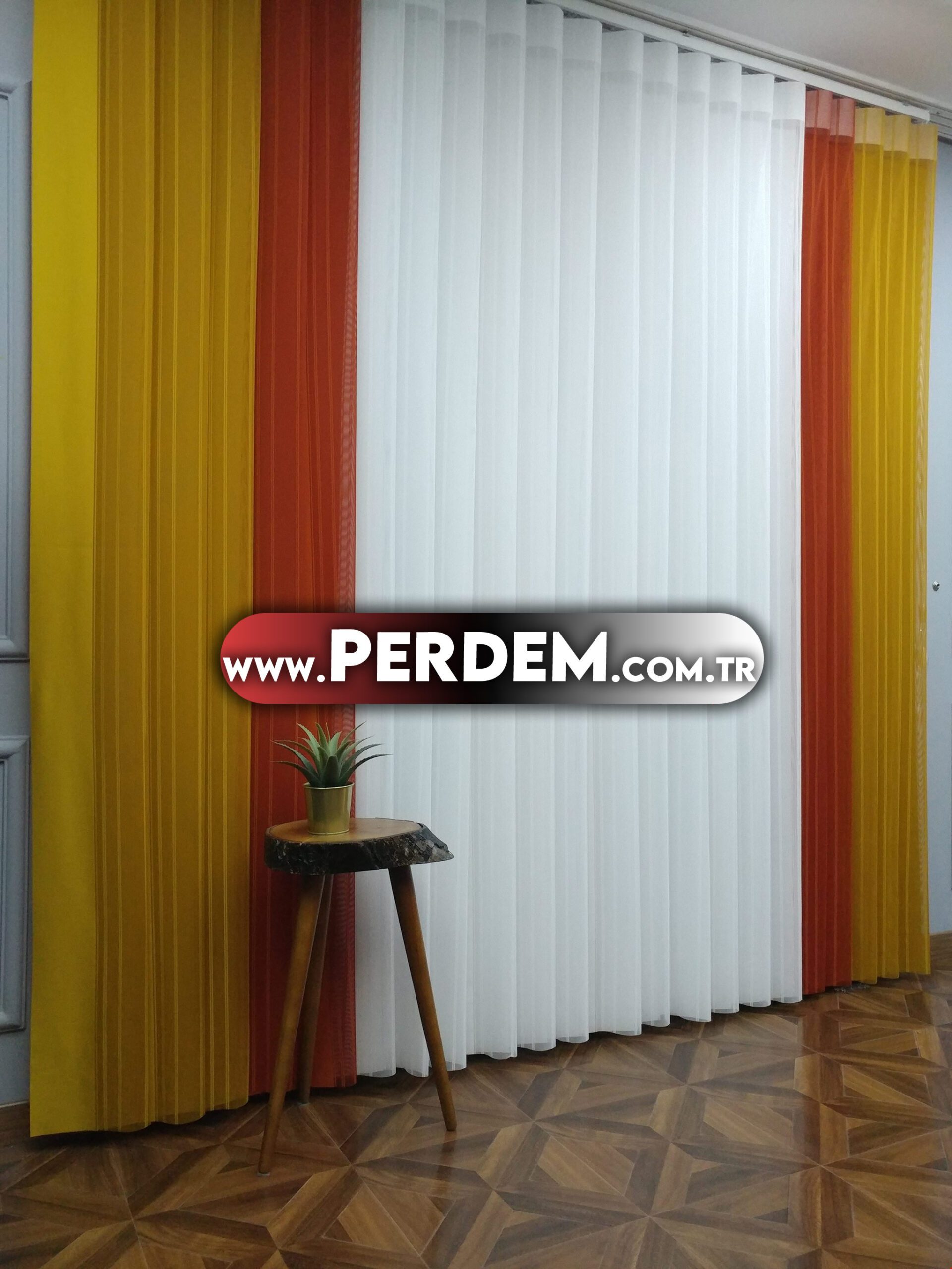 Kiremit Hardal Dikey Tül Perde